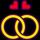 Couple engagement ring icon