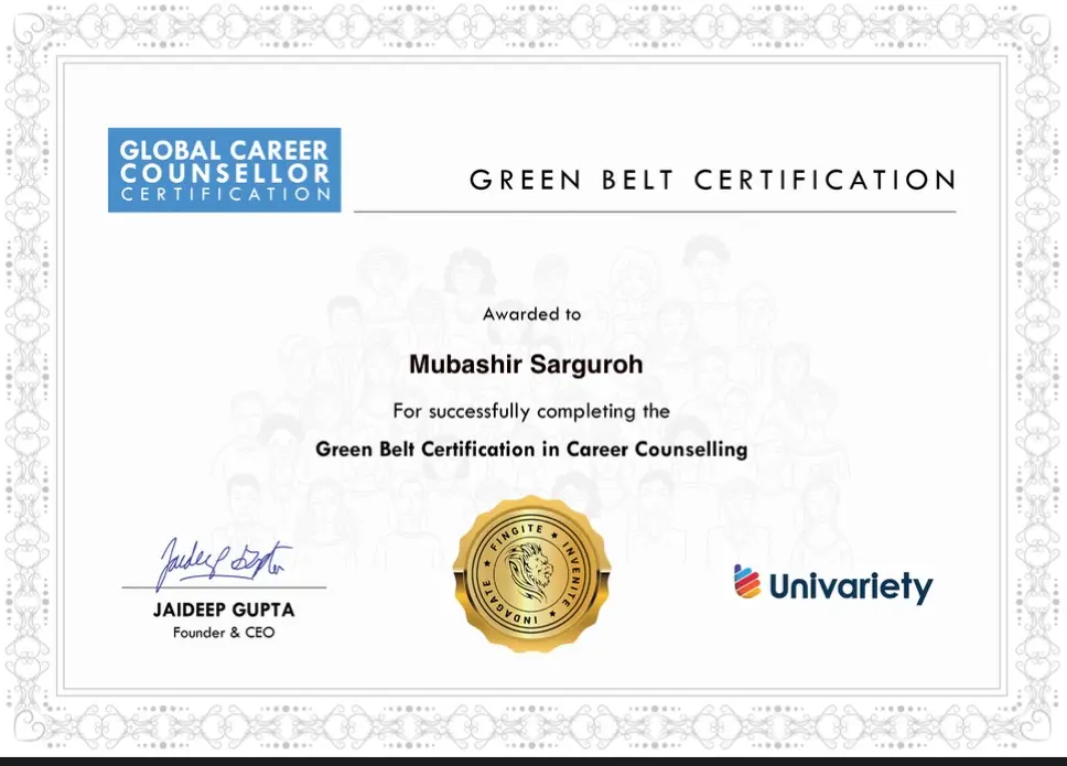 Mubashir Khan certified career counsellor
